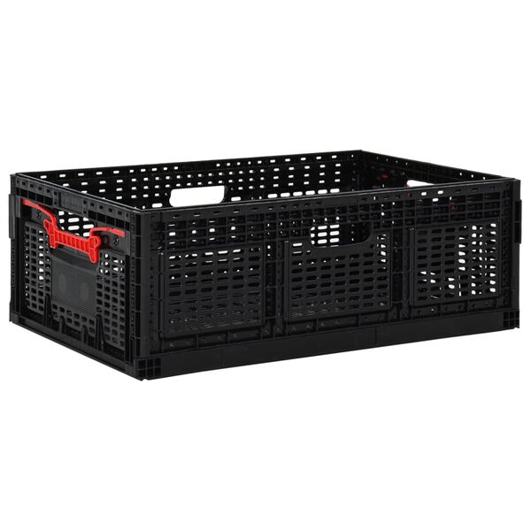 vidaXL Caja plegable negra 46 L 2 unidades 60x40x22 cm