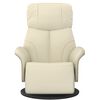 vidaXL Sill&oacute;n reclinable con reposapi&eacute;s cuero sint&eacute;tico color crema