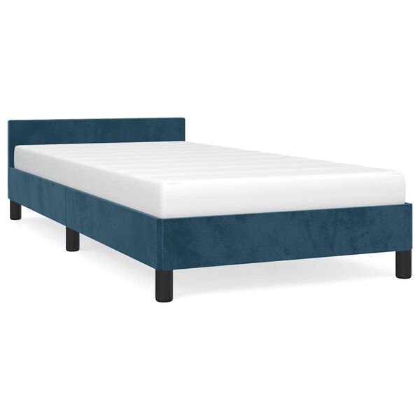 vidaXL Estructura de cama sin colch&oacute;n terciopelo azul oscuro 100x200cm