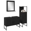 vidaXL Juego de muebles de baño 3 pcs Negro Madera contrachapada
