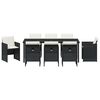 vidaXL Conjunto de Comedor de Jard&iacute;n 9 pcs Negro rat&aacute;n sint&eacute;tico