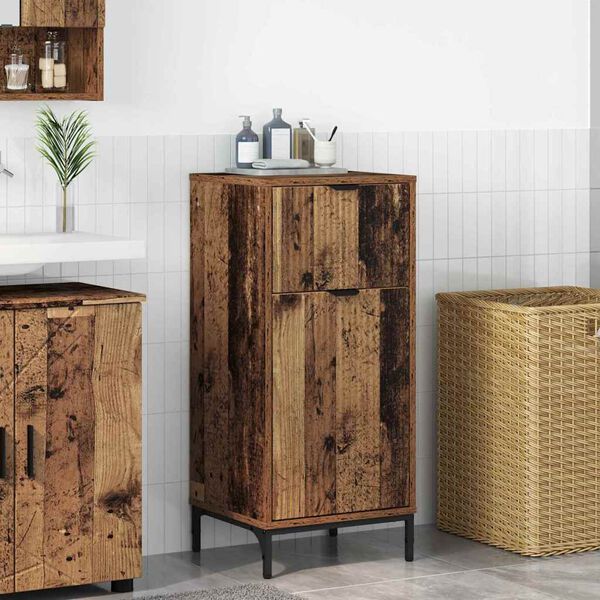 vidaXL Gabinete de Ba&ntilde;o con caj&oacute;n Madera Vieja 39,5 x 36 x 88 cm