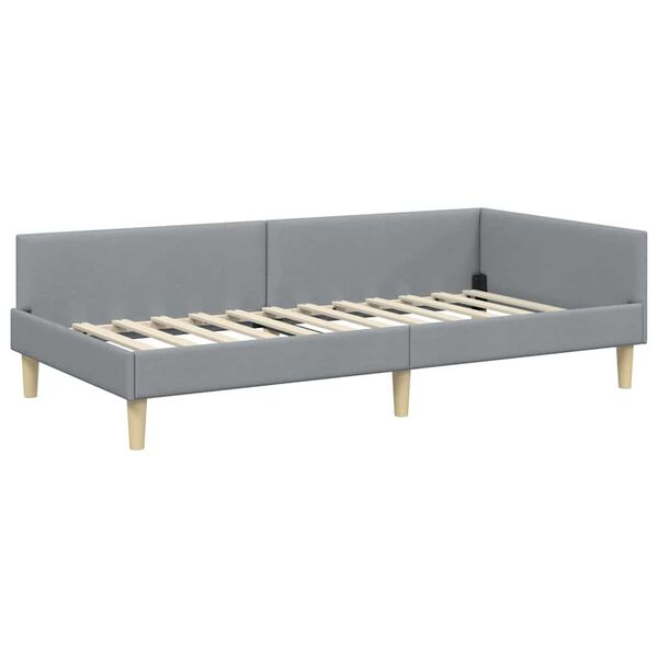 vidaXL Estructura de cama en esquina Gris Claro 80 x 200 cm tela