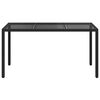 vidaXL Mesa de comedor de jardín Negro 150 x 90 x 75 cm Poliratán
