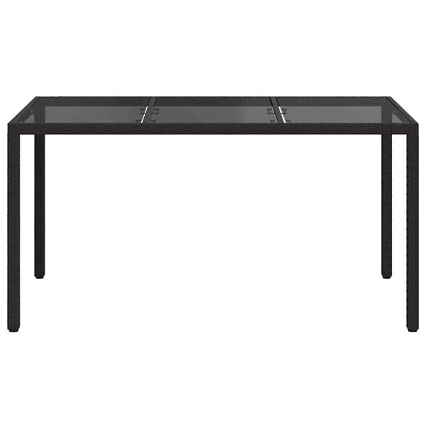 vidaXL Mesa de comedor de jardín Negro 150 x 90 x 75 cm Poliratán