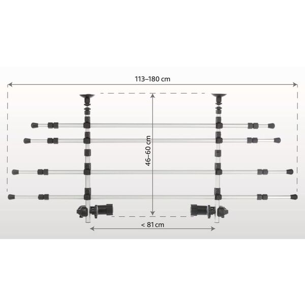 TRIXIE Reja de coche para perros aluminio plateado y negro 105-172cm