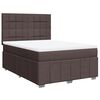 vidaXL Cama box spring con colch&oacute;n tela marr&oacute;n oscuro 140x190 cm
