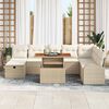 vidaXL Conjunto de sof&aacute;s de jard&iacute;n 9 pcs Beige rat&aacute;n sint&eacute;tico