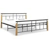 vidaXL Estructura de cama sin colch&oacute;n metal madera de roble 180x200 cm