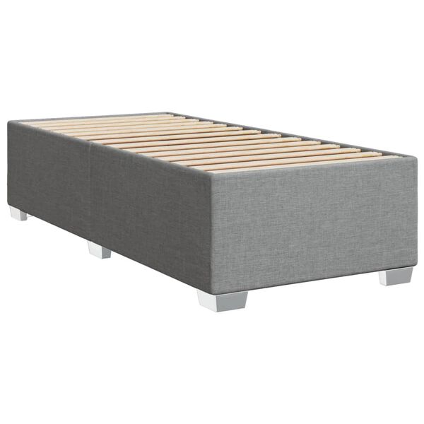 vidaXL Estructura de cama sin colch&oacute;n tela gris claro 90x190 cm
