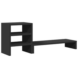 vidaXL Soporte monitor organizador escritorio madera ingenier&iacute;a negro