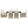 vidaXL Conjunto de Comedor de Jard&iacute;n 7 pcs Beige rat&aacute;n sint&eacute;tico