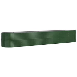vidaXL Jardinera arriate acero galvanizado verde 440x80x68 cm