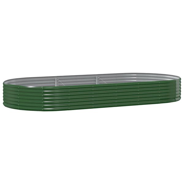 vidaXL Jardinera arriate acero galvanizado verde 296x140x36 cm