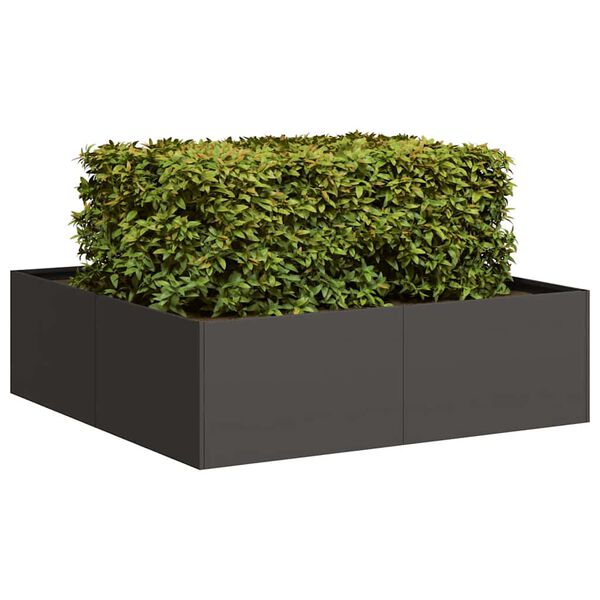 vidaXL Jardinera acero negro 100x100x30 cm