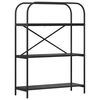 vidaXL Estante de libros 3 niveles 80 x 30 x 109 cm Roble Negro