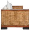vidaXL Juego de sofás con cojines 2 piezas ratán natural marrón