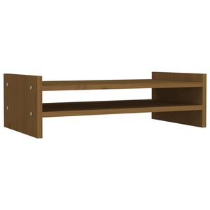 vidaXL Soporte de monitor madera maciza pino marr&oacute;n miel 50x27x15 cm