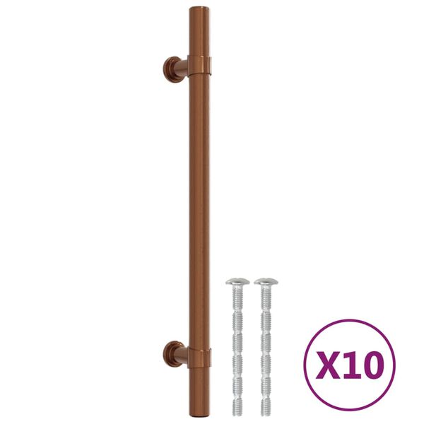 vidaXL Tiradores para armarios 10 uds acero inoxidable bronce 160 mm