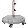 vidaXL Base de Parasol de Granito con Ruedas para Poste de 4-5 cm Gris