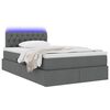vidaXL Cama con almacenamiento y LED Gris oscuro 120 x 190 cm tela