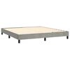 vidaXL Cama box spring colch&oacute;n y LED terciopelo gris claro 160x200 cm