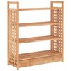 vidaXL Zapatero con caj&oacute;n madera maciza nogal 70x27x81 cm