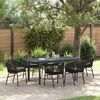 vidaXL Conjunto de Comedor de Jard&iacute;n 7 pcs Negro rat&aacute;n sint&eacute;tico