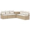 vidaXL Juego de Sof&aacute; 7 uds. Beige y blanco crema