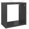 vidaXL Estantes cubo de pared 4 unidades gris brillo 26x15x26 cm