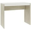 vidaXL Escritorio de madera contrachapada blanco y roble 90x40x72 cm