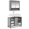 vidaXL Armario lavabo ba&ntilde;o madera ingenier&iacute;a gris Sonoma 80x33x60 cm