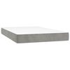 vidaXL Cama box spring colch&oacute;n y LED terciopelo gris claro 120x200 cm