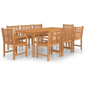 vidaXL Conjunto de comedor de jard&iacute;n de 9 piezas, 200 x 100 cm, madera maciza de teca