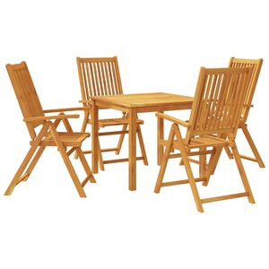 vidaXL Juego de comedor de jard&iacute;n 5 piezas 85x85x74 cm madera maciza de acacia