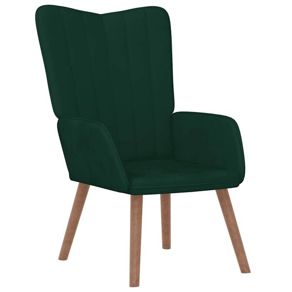 vidaXL Silla de relajación de terciopelo verde oscuro
