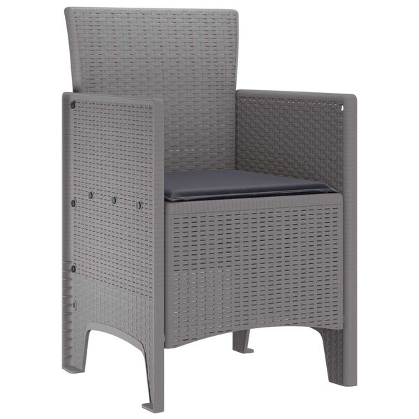 vidaXL Silla de Jardín 2 pcs Gris claro 53 x 49 x 85 cm PP