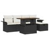 vidaXL Conjunto de sof&aacute; de jard&iacute;n 6 uds. Negro rat&aacute;n sint&eacute;tico