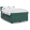 vidaXL Cama box spring con colch&oacute;n terciopelo verde oscuro 140x190 cm