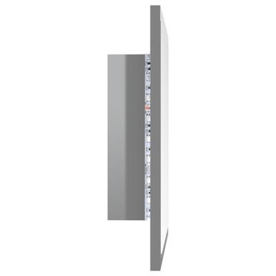 vidaXL Espejo de baño madera contrachapada gris brillo 40x8,5x37 cm
