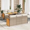 vidaXL Set sof&aacute;s jard&iacute;n y cojines 6 pzas rat&aacute;n sint&eacute;tico acacia beige