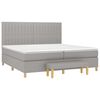 vidaXL Cama box spring con colch&oacute;n tela gris claro 200x200 cm
