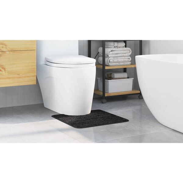 vidaXL Alfombra antideslizante para ba&ntilde;o con corte para inodoro