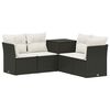 vidaXL Juego de Sof&aacute; 5 uds. Negro y Blanco Crema