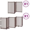 vidaXL Puerta de perros plegable 9 paneles madera &aacute;lamo marr&oacute;n 450 cm