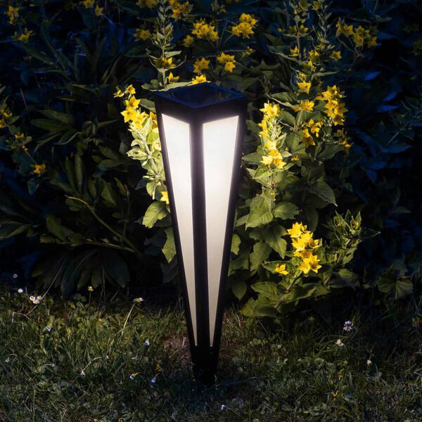 Hi L&aacute;mpara solar LED de jard&iacute;n con estaca negra 58 cm
