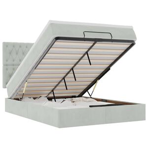 vidaXL Estructura cama otomana con colchones gris claro 140x200cm