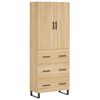 vidaXL Aparador alto madera contrachapada color roble 69,5x34x180 cm