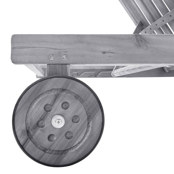 vidaXL Tumbona de jard&iacute;n con coj&iacute;n madera maciza de acacia gris