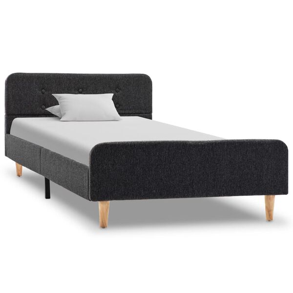 vidaXL Estructura de cama de arpillera gris oscuro 90x200 cm